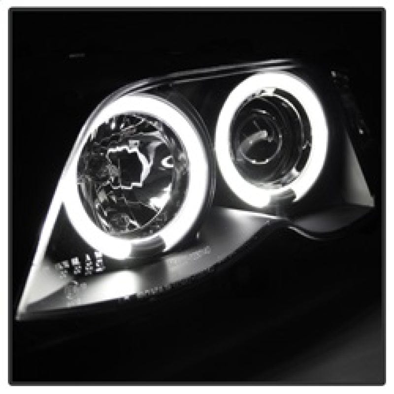 Kies-Motorsports SPYDER Spyder BMW E46 3-Series 02-05 4DR Projector Headlights 1PC LED Halo Blk PRO-YD-BMWE4602-4D-AM-BK