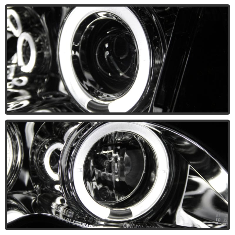 Kies-Motorsports SPYDER Spyder BMW E46 3-Series 02-05 4DR Projector Headlights 1PC LED Halo Chrm PRO-YD-BMWE4602-4D-AM-C