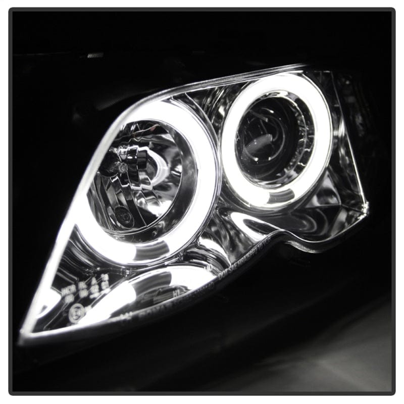 Kies-Motorsports SPYDER Spyder BMW E46 3-Series 02-05 4DR Projector Headlights 1PC LED Halo Chrm PRO-YD-BMWE4602-4D-AM-C
