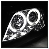Kies-Motorsports SPYDER Spyder BMW E46 3-Series 02-05 4DR Projector Headlights 1PC LED Halo Chrm PRO-YD-BMWE4602-4D-AM-C