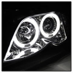 Kies-Motorsports SPYDER Spyder BMW E46 3-Series 02-05 4DR Projector Headlights 1PC LED Halo Chrm PRO-YD-BMWE4602-4D-AM-C