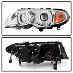 Kies-Motorsports SPYDER Spyder BMW E46 3-Series 02-05 4DR Projector Headlights 1PC LED Halo Chrm PRO-YD-BMWE4602-4D-AM-C