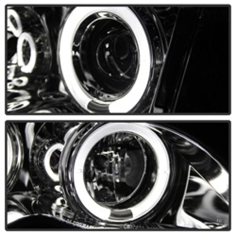 Kies-Motorsports SPYDER Spyder BMW E46 3-Series 02-05 4DR Projector Headlights 1PC LED Halo Chrm PRO-YD-BMWE4602-4D-AM-C