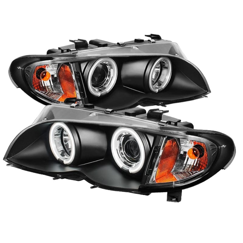 Kies-Motorsports SPYDER Spyder BMW E46 3-Series 02-05 4DR Projector Headlights 1PC LED Halo Chrm PRO-YD-BMWE4602-4D-AM-C