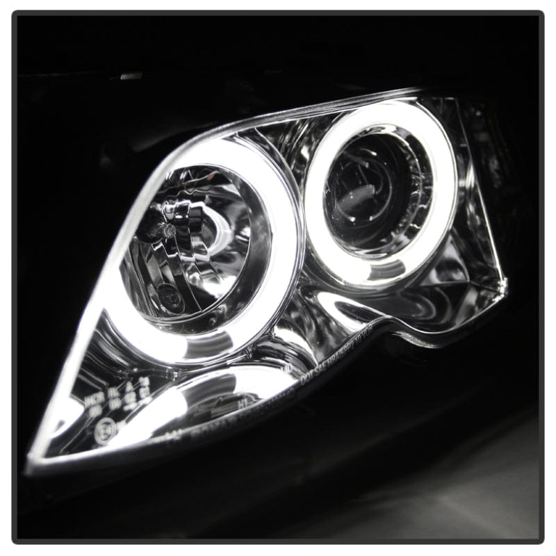 Kies-Motorsports SPYDER Spyder BMW E46 3-Series 02-05 4DR Projector Headlights 1PC LED Halo Chrm PRO-YD-BMWE4602-4D-AM-C