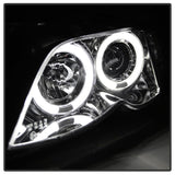 Kies-Motorsports SPYDER Spyder BMW E46 3-Series 02-05 4DR Projector Headlights 1PC LED Halo Chrm PRO-YD-BMWE4602-4D-AM-C