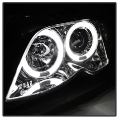 Kies-Motorsports SPYDER Spyder BMW E46 3-Series 02-05 4DR Projector Headlights 1PC LED Halo Chrm PRO-YD-BMWE4602-4D-AM-C