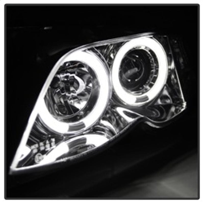 Kies-Motorsports SPYDER Spyder BMW E46 3-Series 02-05 4DR Projector Headlights 1PC LED Halo Chrm PRO-YD-BMWE4602-4D-AM-C