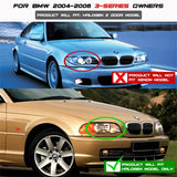 Kies-Motorsports SPYDER Spyder BMW E46 3-Series 04-06 2 DR Projector Halogen Model- LED Halo Blk PRO-YD-BMWE4604-2DR-HL-BK