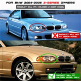 Kies-Motorsports SPYDER Spyder BMW E46 3-Series 04-06 2 DR Projector Halogen Model- LED Halo Blk PRO-YD-BMWE4604-2DR-HL-BK