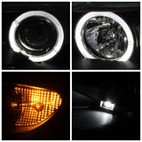 Kies-Motorsports SPYDER Spyder BMW E46 3-Series 04-06 2 DR Projector Halogen Model- LED Halo Blk PRO-YD-BMWE4604-2DR-HL-BK