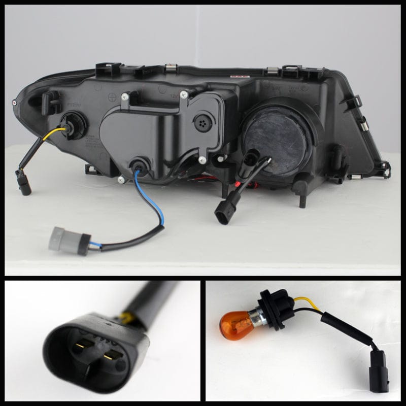 Kies-Motorsports SPYDER Spyder BMW E46 3-Series 04-06 2 DR Projector Halogen Model- LED Halo Blk PRO-YD-BMWE4604-2DR-HL-BK