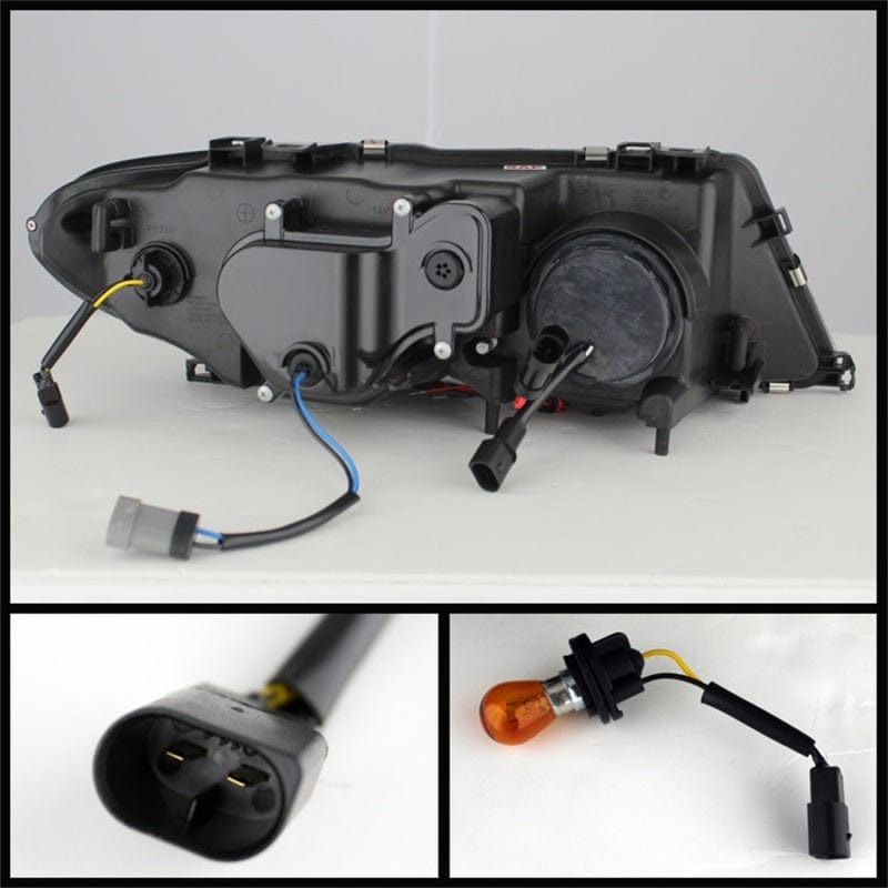 Kies-Motorsports SPYDER Spyder BMW E46 3-Series 04-06 2 DR Projector Halogen Model- LED Halo Blk PRO-YD-BMWE4604-2DR-HL-BK