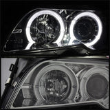 Kies-Motorsports SPYDER Spyder BMW E46 3-Series 04-06 2 DR Projector Halogen Model- LED Halo Smke PRO-YD-BMWE4604-2DR-HL-SM