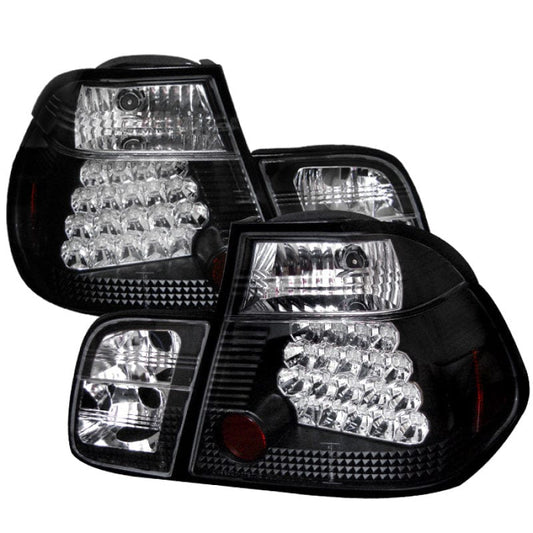 Kies-Motorsports SPYDER Spyder BMW E46 3-Series 99-01 4Dr LED Tail Lights Black ALT-YD-BE4699-4D-LED-BK