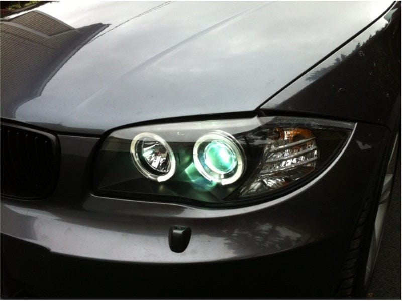 Kies-Motorsports SPYDER Spyder BMW E87 1-Series 08-11 Projector Headlights LED Halo Black High H1 Low H7 PRO-YD-BMWE87-HL-BK