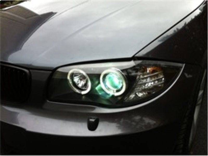 Kies-Motorsports SPYDER Spyder BMW E87 1-Series 08-11 Projector Headlights LED Halo Black High H1 Low H7 PRO-YD-BMWE87-HL-BK