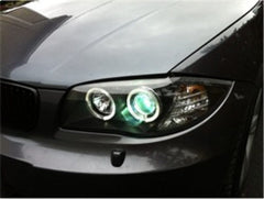 Kies-Motorsports SPYDER Spyder BMW E87 1-Series 08-11 Projector Headlights LED Halo Black High H1 Low H7 PRO-YD-BMWE87-HL-BK