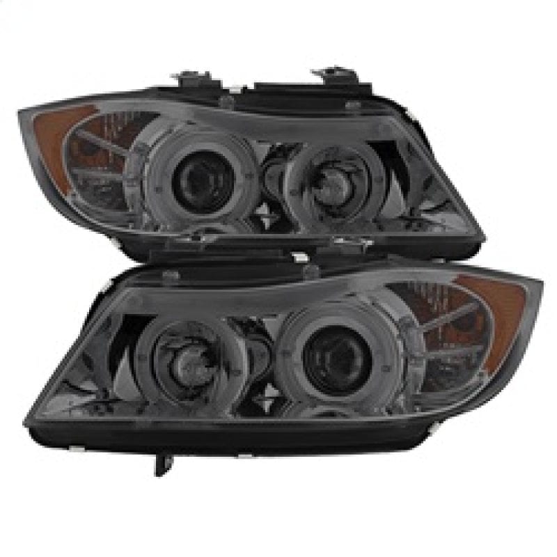Kies-Motorsports SPYDER Spyder BMW E90 3-Series 06-08 (4 dr) Proj LED Halo Amber Reflctr Rplc Bulb Smke PRO-YD-BMWE9005-AM-S