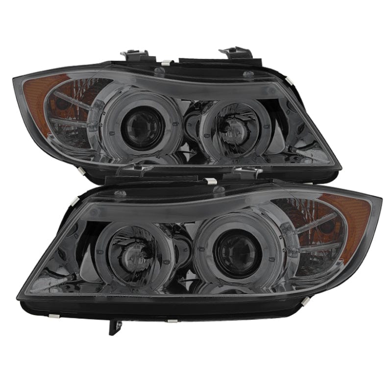 Kies-Motorsports SPYDER Spyder BMW E90 3-Series 06-08 (4 dr) Proj LED Halo Amber Reflctr Rplc Bulb Smke PRO-YD-BMWE9005-AM-S