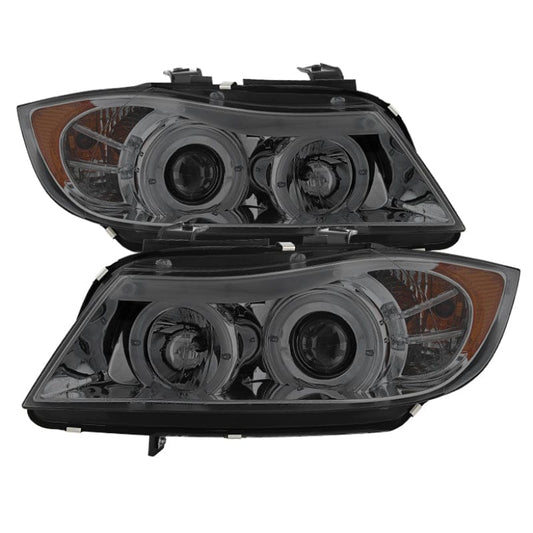Kies-Motorsports SPYDER Spyder BMW E90 3-Series 06-08 (4 dr) Proj LED Halo Amber Reflctr Rplc Bulb Smke PRO-YD-BMWE9005-AM-S