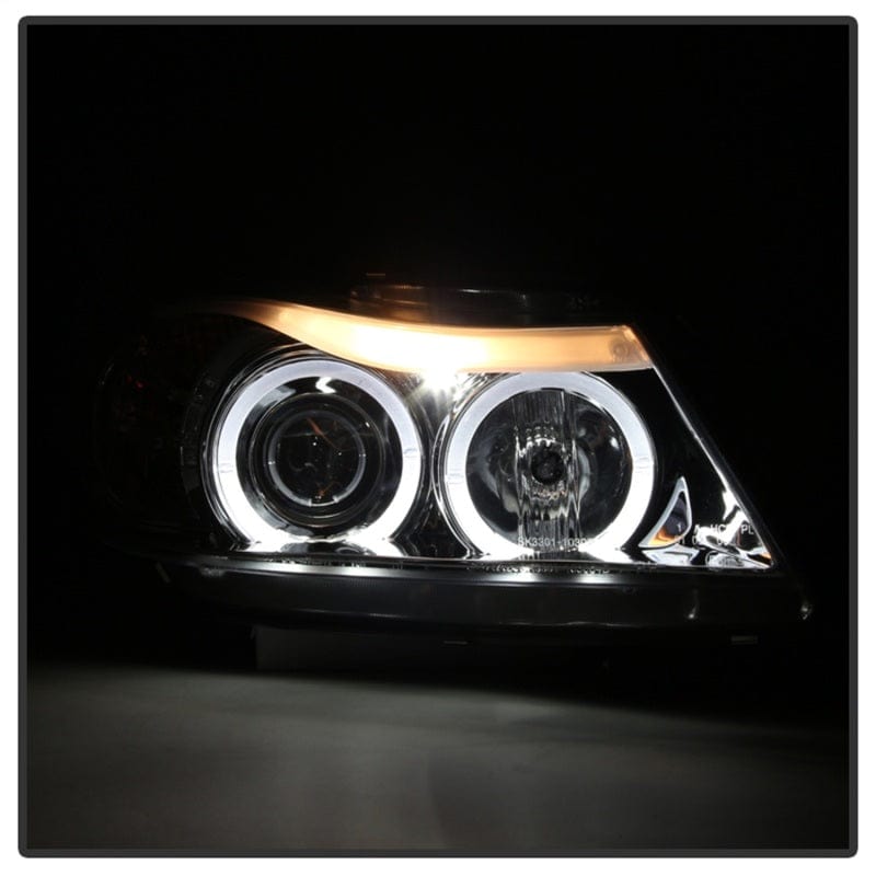 Kies-Motorsports SPYDER Spyder BMW E90 3-Series 06-08 (4 dr) Proj LED Halo Amber Reflctr Rplc Bulb Smke PRO-YD-BMWE9005-AM-S
