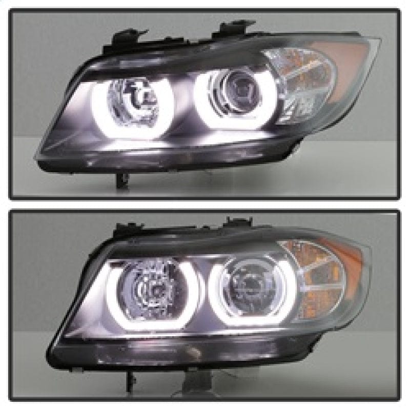 Kies-Motorsports SPYDER Spyder BMW E90 3-Series 06-08 4DR Headlights - Halogen Model Only - Black PRO-YD-BMWE9005V2-AM-BK
