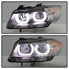 Kies-Motorsports SPYDER Spyder BMW E90 3-Series 06-08 4DR Headlights - Halogen Model Only - Black PRO-YD-BMWE9005V2-AM-BK