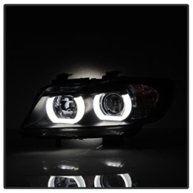Kies-Motorsports SPYDER Spyder BMW E90 3-Series 06-08 4DR Headlights - Halogen Model Only - Black PRO-YD-BMWE9005V2-AM-BK