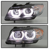 Kies-Motorsports SPYDER Spyder BMW E90 3-Series 06-08 4DR Headlights - Halogen Model Only - Black PRO-YD-BMWE9005V2-AM-BK