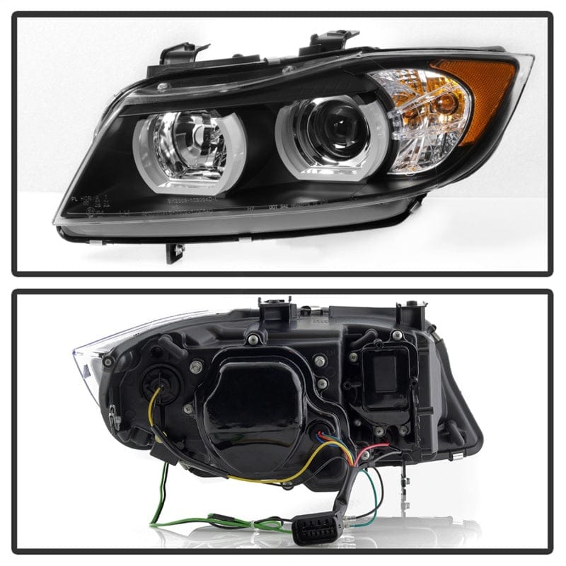 Kies-Motorsports SPYDER Spyder BMW E90 3-Series 06-08 4DR Headlights - Halogen Model Only - Black PRO-YD-BMWE9005V2-AM-BK