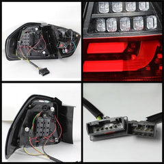Kies-Motorsports SPYDER Spyder BMW E90 3-Series 06-08 4Dr LED Indicator LED Tail Lights Blk ALT-YD-BE9006-LBLED-G2-BK