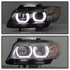 Kies-Motorsports SPYDER Spyder BMW E90 3-Series 06-08 4DR V2 Headlights - HID Only - Black PRO-YD-BMWE9005V2-HID-DRL-BK