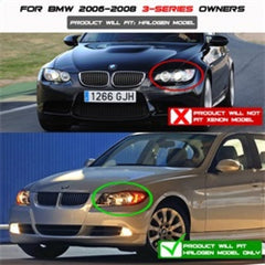 Kies-Motorsports SPYDER Spyder BMW E90 3-Series 06-08 Projector LED Halo Amber Reflctr Rplc Bulb Blk PRO-YD-BMWE9005-AM-BK