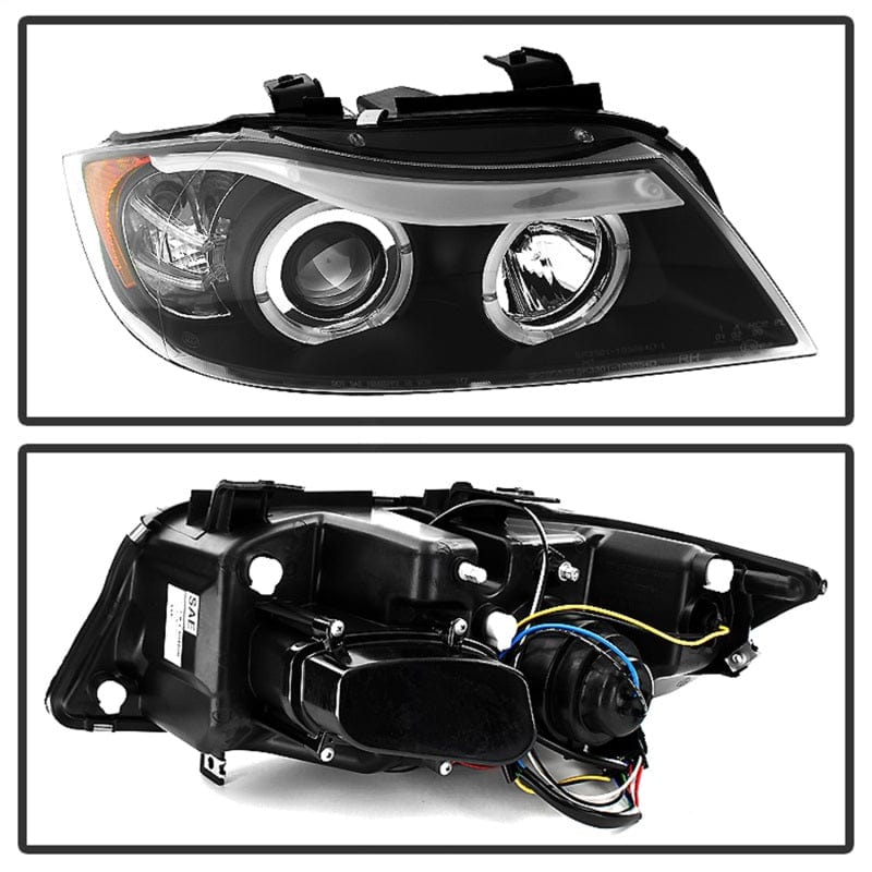 Kies-Motorsports SPYDER Spyder BMW E90 3-Series 06-08 Projector LED Halo Amber Reflctr Rplc Bulb Blk PRO-YD-BMWE9005-AM-BK