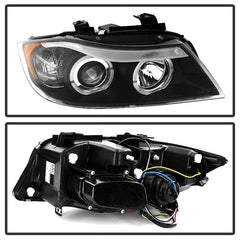Kies-Motorsports SPYDER Spyder BMW E90 3-Series 06-08 Projector LED Halo Amber Reflctr Rplc Bulb Blk PRO-YD-BMWE9005-AM-BK