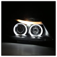 Kies-Motorsports SPYDER Spyder BMW E90 3-Series 06-08 Projector LED Halo Amber Reflctr Rplc Bulb Blk PRO-YD-BMWE9005-AM-BK