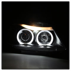 Kies-Motorsports SPYDER Spyder BMW E90 3-Series 06-08 Projector LED Halo Amber Reflctr Rplc Bulb Blk PRO-YD-BMWE9005-AM-BK