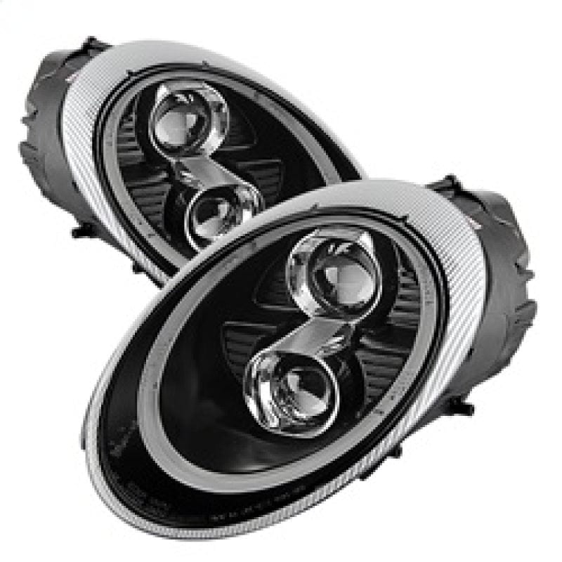 Kies-Motorsports SPYDER Spyder Porsche 911 05-09 Projector Headlights Xenon/HID Model- DRL LED Blk PRO-YD-P99705-HID-DRL-BK