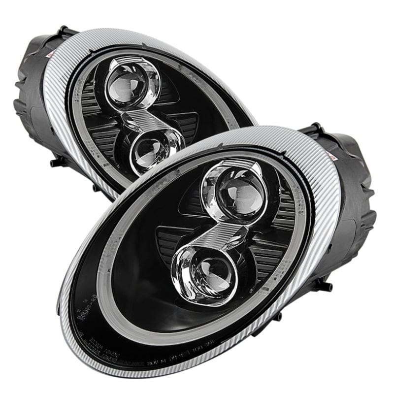 Kies-Motorsports SPYDER Spyder Porsche 911 05-09 Projector Headlights Xenon/HID Model- DRL LED Blk PRO-YD-P99705-HID-DRL-BK