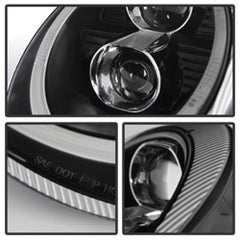 Kies-Motorsports SPYDER Spyder Porsche 911 05-09 Projector Headlights Xenon/HID Model- DRL LED Blk PRO-YD-P99705-HID-DRL-BK