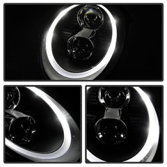 Kies-Motorsports SPYDER Spyder Porsche 911 05-09 Projector Headlights Xenon/HID Model- DRL LED Blk PRO-YD-P99705-HID-DRL-BK
