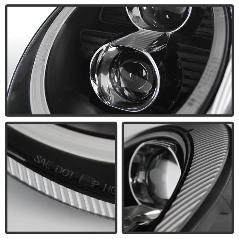 Kies-Motorsports SPYDER Spyder Porsche 911 05-09 Projector Headlights Xenon/HID Model- DRL LED Blk PRO-YD-P99705-HID-DRL-BK