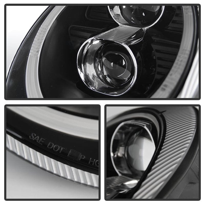 Kies-Motorsports SPYDER Spyder Porsche 911 05-09 Projector Headlights Xenon/HID Model- DRL LED Blk PRO-YD-P99705-HID-DRL-BK