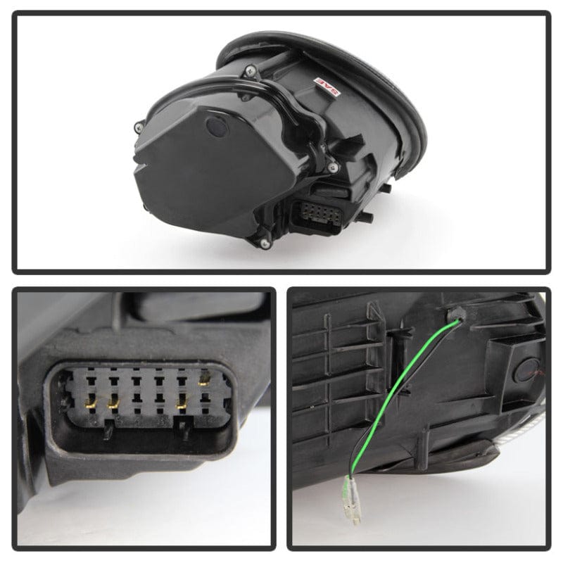 Kies-Motorsports SPYDER Spyder Porsche 911 997 2005-2009 Projector Headlights Halogen Model DRL LED Blk PRO-YD-P99705-DRL-BK