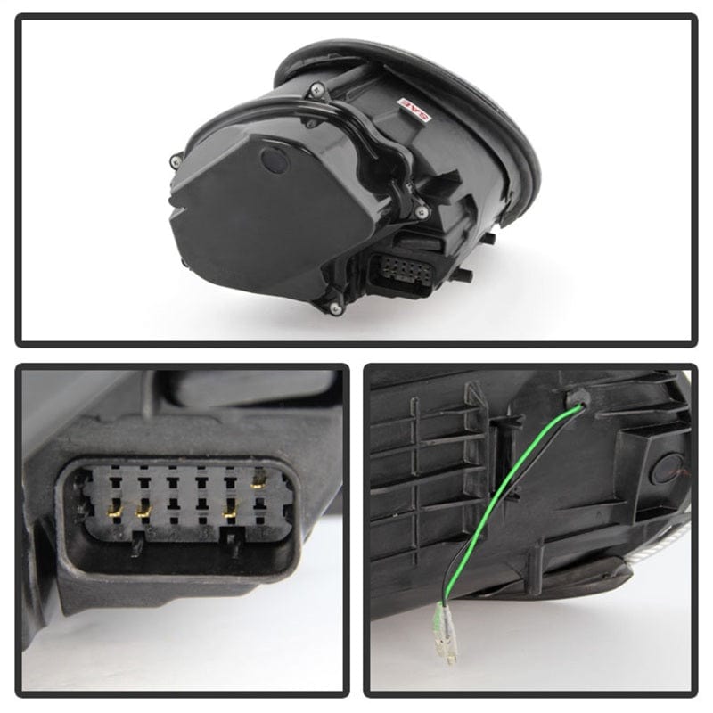 Kies-Motorsports SPYDER Spyder Porsche 911 997 2005-2009 Projector Headlights Halogen Model DRL LED Blk PRO-YD-P99705-DRL-BK