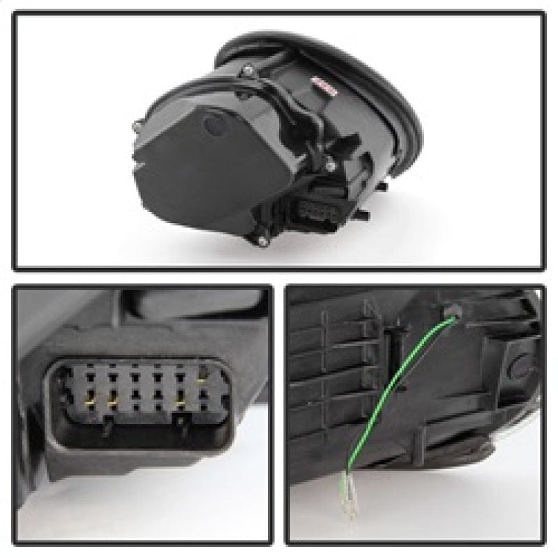 Kies-Motorsports SPYDER Spyder Porsche 911 997 2005-2009 Projector Headlights Halogen Model DRL LED Blk PRO-YD-P99705-DRL-BK