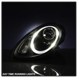 Kies-Motorsports SPYDER Spyder Porsche Cayman 05-08 Headlights - Halogen Model Only - Black PRO-YD-P98705-HID-DRL-BK