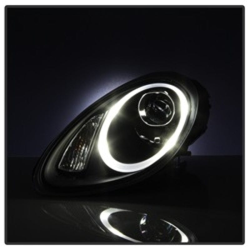 Kies-Motorsports SPYDER Spyder Porsche Cayman 05-08 Headlights - Halogen Model Only - DRL LED - Black PRO-YD-P98705-DRL-BK