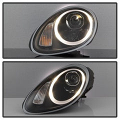 Kies-Motorsports SPYDER Spyder Porsche Cayman 05-08 Headlights - Halogen Model Only - DRL LED - Black PRO-YD-P98705-DRL-BK